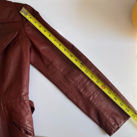 Vintage Merlot Leather Blazer Jacket•Sz XS - Picture 11 of 11